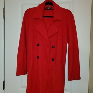 Nanette Lepore Cherry Red Wool Trench Coat